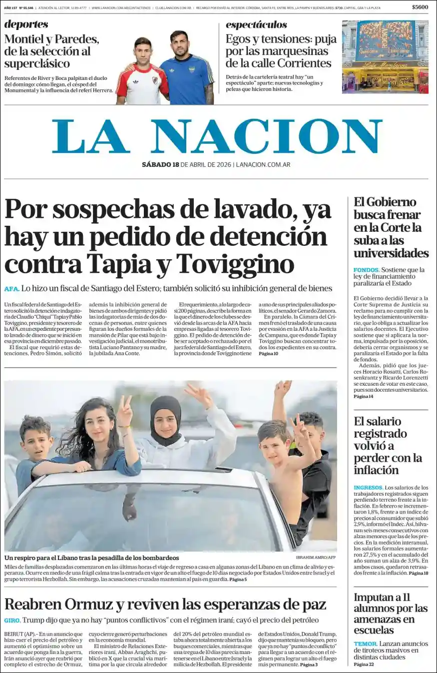 Evolucion Streaming | LA VOZ DE JESUS - Tapa del diario Nacion