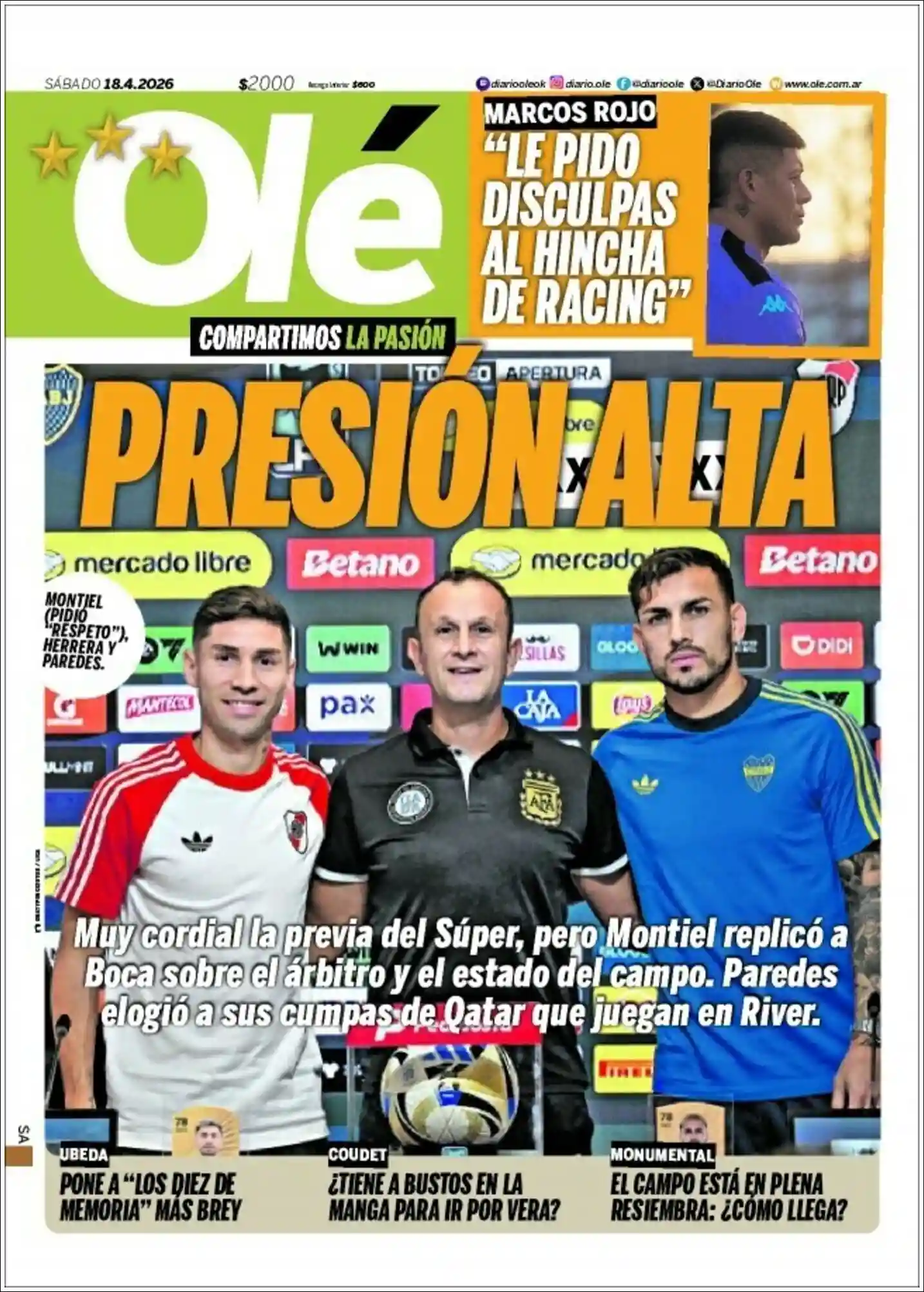 Evolucion Streaming | LA VOZ DE JESUS - Tapa del diario Ole